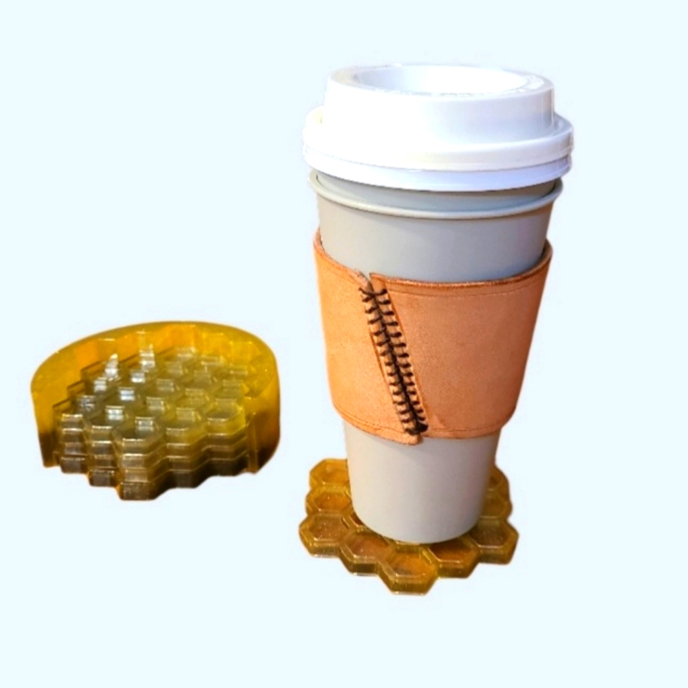 5 Peice HONEY COMB COASTER SET